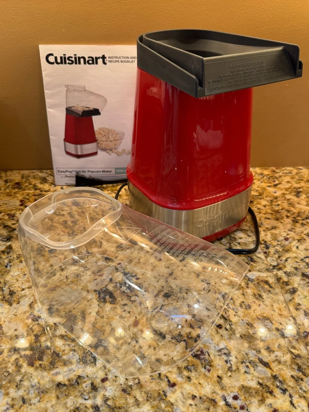 Cuisinart Red and Silver Hot Air Easy Popcorn 🍿 Maker CPM-150 Clean/ Fun
